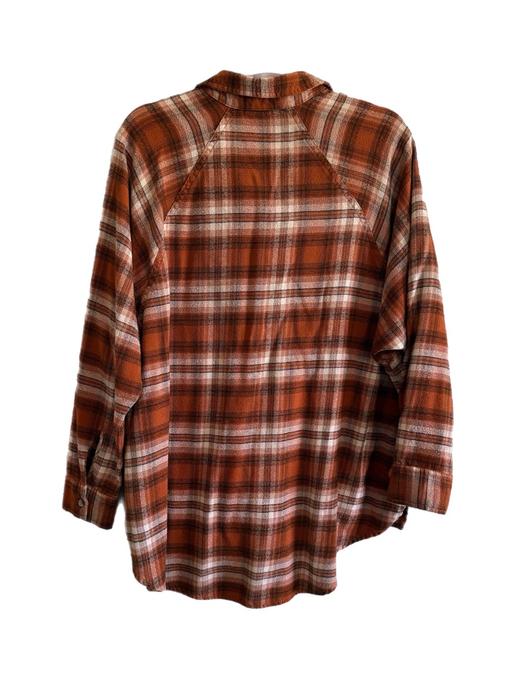 SO Orange / Brown  Plaid Button-Down High Low Shirt Size M - Picture 3 of 9